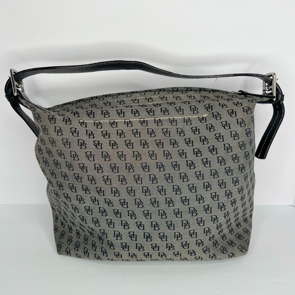 Dooney & Bourke Black and Gray Canvas Shoulder Bag - Picture 4 of 8